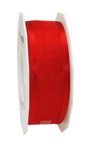 Organza marseille 25-m-rouleau 40 mm laitonné rouge