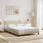 vidaXL Cadre de lit Dover crème 120x200 cm tissu