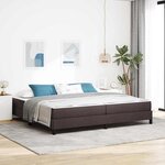 vidaXL Lit à ressorts avec matelas Marron foncé 200 x 200 cm tissu