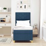 vidaXL Lit à ressorts avec matelas Bleu 80 x 200 cm tissu