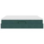 vidaXL Lit avec rangement et matelas Vert foncé 200 x 200 cm Velours