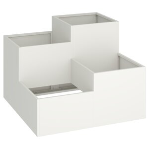 Jardinier vidaXL 80x80x60 cm Acier Blanc