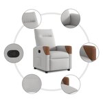 vidaXL Fauteuil inclinable gris nuage tissu