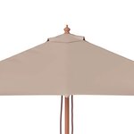 vidaXL Parasol d'extérieur avec mât en bois 150x200 cm taupe