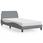 vidaXL Cadre de lit Dover gris clair 100x190 cm tissu