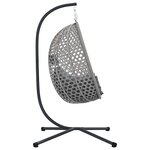 vidaXL Chaise suspendue polyrotin 104 x 100 x 191 cm Gris