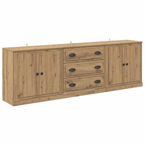 vidaXL Buffets avec tiroir 3 Pièces Chêne artisanal 70 x 35 5 x 67 5 cm