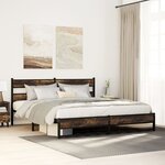 vidaXL Cadre de lit en métal sans matelas chêne fumé 180x200 cm