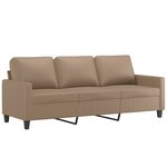 vidaXL Ensemble de canapés 3 Pièces avec coussins Cappuccino Similicuir