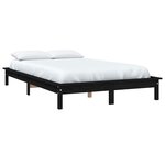 vidaXL Cadre de lit sans matelas noir 120x200 cm bois massif