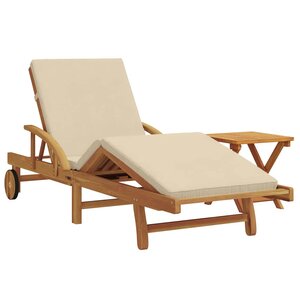 vidaXL Transat 2 Pièces Beige Bois d'Acacia Massif