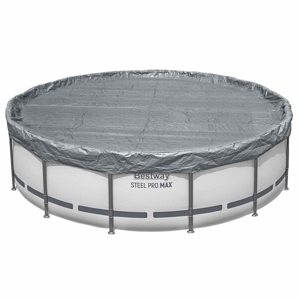 Bestway Couverture de piscine 1 Ø3 05 m Rond Polyester Gris for