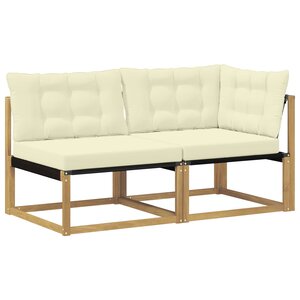 vidaXL Ensemble de canapés d'extérieur Bois d'Acacia Massif Blanc