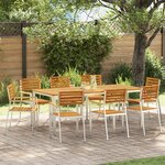 Chaises de jardin empilables vidaXL 8 Pièces 54.5x56x89 cm Bois massif d'acacia
