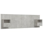 vidaXL Tête de lit avec armoires Gris béton Bois d'ingénierie