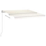 vidaXL Auvent automatique avec capteur de vent et LED 4x3 m Crème
