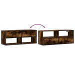 vidaXL Meuble TV chêne fumé 100x31x39 5 cm bois d'ingénierie et métal