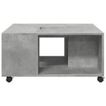 vidaXL Table basse gris béton 80x80x40 cm bois d'ingénierie