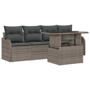 vidaXL Ensemble de canapé de jardin 5 Pièces Gris 100 x 55 x 73 cm