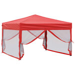 vidaXL Tente de réception pliable avec parois Rouge 3x3 m