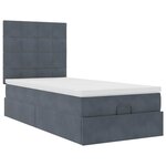 vidaXL Cadre de lit ottoman et matelas gris foncé 90x200 cm velours