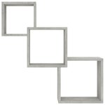 vidaXL Étagères murales cubiques gris béton 68x15x68cm bois ingénierie