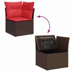 vidaXL Ensemble de canapé de jardin 7 Pièces Marron Poly rotin