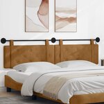 vidaXL Tête de lit suspendue Avec lumière LED Marron Velours
