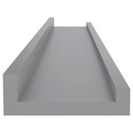 vidaXL Étagères murales 4 Pièces Gris 60x9x3 cm