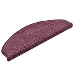 vidaXL Tapis d'escalier 15 pièces 65 x 21 x 4 cm Violet foncé Demi-rond Grand
