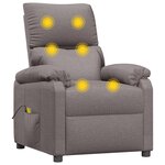vidaXL Fauteuil de massage Taupe Tissu