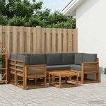 vidaXL Ensemble de canapés d'extérieur 7 pc Naturel et Anthracite
