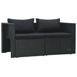vidaXL Salon de jardin 6 Pièces avec coussins résine tressée noir