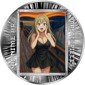 Pièce de monnaie en Argent 500 Francs g 15.57 (1/2 oz) Millésime 2025 AI-nime Art Masterpieces SCREAM (PRÉCOMMANDE)