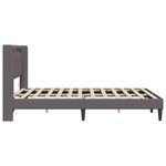 vidaXL Cadre de lit avec bandes LED Gris 120 x 190 cm Simili cuir