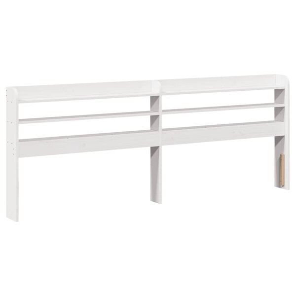 vidaXL Tête de lit avec étagères blanc 180 cm bois massif de pin