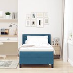 vidaXL Lit à ressorts avec matelas noir 100x200 cm en velours