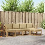 vidaXL Ensemble de canapés d'extérieur 5 Pièces Blanc et Beige