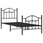 vidaXL Cadre de lit métal avec tête de lit/pied de lit noir 90x200 cm