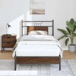 vidaXL Cadre de lit sans matelas chêne marron 90x190cm bois ingénierie