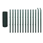 vidaXL Ensemble de clôture Euro Acier 25 x 1 5 m Vert