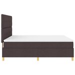 vidaXL Lit box spring avec matelas et LED Marron Foncé 180x200 cm Tissu