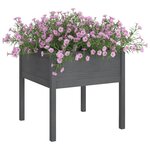 vidaXL Jardinières 2 Pièces Gris 70x70x70 cm Bois de pin massif