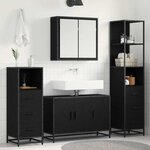 vidaXL Ensemble de mobilier de salle de bain 4 Pièces Chêne noir