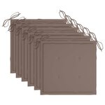 vidaXL Chaises de jardin lot de 6 avec coussins Bois d'acacia solide
