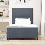 vidaXL Cadre de lit avec tête de lit Gris foncé 120 x 190 cm Velours