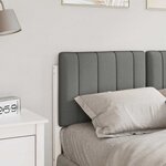 vidaXL Tête de lit capitonnée Blanc et gris clair 120 cm Pin massif