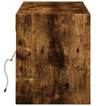 vidaXL Meuble TV mural avec lumières LED chêne fumé 140x31x38 cm