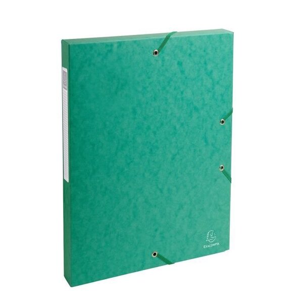 EXACOMPTA - Boite de classement a élastique - Dos 25mm - 24 x 32 - Carte lustrée F.S.C 7/10eme - Vert