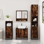 vidaXL Armoire à miroir de salle de bain chêne fumé bois d’ingénierie